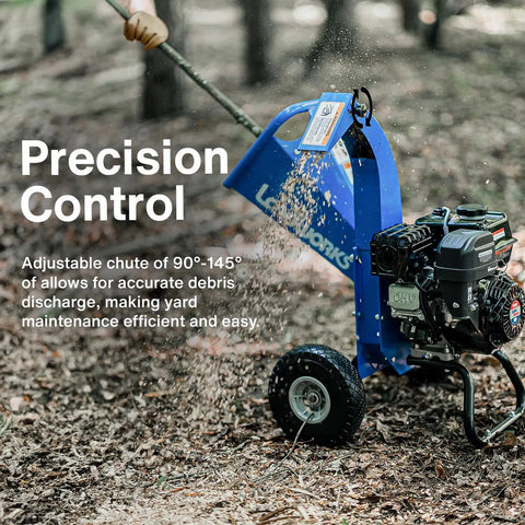 Compact Mini Wood Chipper Shredder Mulcher With 7HP Power For Yard Debris, Heavy Duty Performance, adjustable feeding chute
