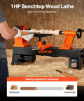 Person using Benchtop Wood Lathe With 1 HP Motor, Variable Speed 150 To 3800 RPM, 12 By 18 Inch Work Area, Cast Iron Frame, Brushless DC Motor