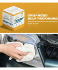 White Terry Cloth Cleaning Rags 12x12 Inches, 5 Lb Bulk Box, wiping car headlight, multipurpose use for auto shops
