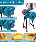 Electric Grain Mill Grinder 3000W 110V Heavy Duty Beast Commercial Corn Grinder With Funnel adjustable thickness knob