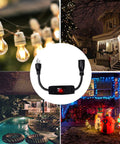 Outdoor Waterproof On Off Switch Extension Cord Heavy Duty 125V 250V SJTW 14 AWG Black Cable 1.5 Feet Yard Ready Weatherproof Power Cord with Quick Toggle Control and UL Listed