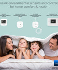 Family under blanket with Smart Thermostat For Heat Pumps With Android And iOS App Control From Anywhere No Fuss Setup