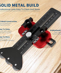 Kickback Killer Table Saw Thin Rip Jig Aluminum Narrow Strip Cutting Guide With Tool Free Star Hand Wheel For Dead Straight Cuts And Rock Solid Shop Floor Reliability Black on wooden surface.