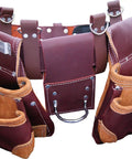 Pro-Grade Full-Grain Leather Tool Belt Rig In Maroon With Deep Pockets For Nails Bolts Tape And Tools Carpenter Framer Roofer And Drywaller Gear All-In-One Leather Tool Organizer For Pros