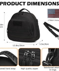 Dimensions of Padded Scuba Regulator Bag with 7mm Foam Padding, Shockproof Nylon Dive Gear Case, shoulder strap, and patch.