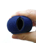 Close-up of Heavy Duty Floor Protector Tennis Balls 2.36 Inch For Classroom Furniture Precut Blue Glides with rubber core.