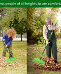 Heavy Duty Plastic Leaf Rake With 23 Tines, 16 Inch Wide Lawn Rake For Leaves And Grass, Thatch Garden Rake With Long Handle
