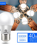 A15 Refrigerator LED Bulbs 40W Equivalent 5.5W Dimmable No Flicker No Noise Daylight 5000K E26 Base ULListed Energy Saving Kitchen Light 6 Pack