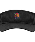 Cool Adult Black Sun Visor With Adjustable Hook-and-Loop Closure And Breathable Polyester Mesh perfect for machinists with logo.