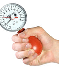 Rock Solid Pneumatic Squeeze Bulb Dynamometer With 15 PSI Capacity and Max Hold Reset Feature being held, showing pressure gauge.