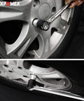 30 Inch Breaker Bar With One Half Inch Drive Flex Handle Delivers Up To 378 Ft Lb Torque shown loosening wheel nuts