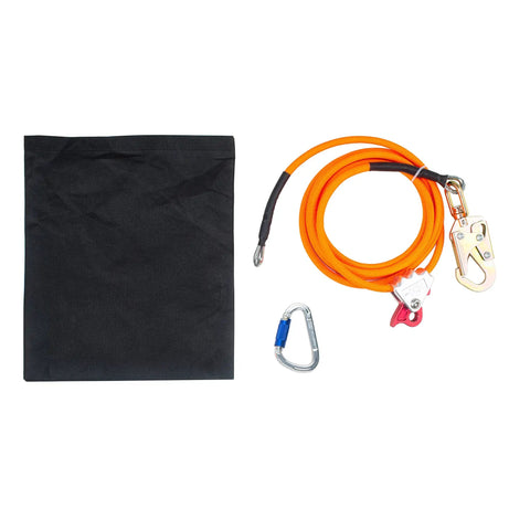 Half Inch Steel Core Flipline Kit For Tree Climbing Eight Foot Adjustable Lanyard with steel carabiner and storage bag