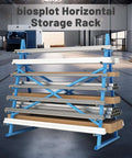 Heavy Duty 2000 Lbs Horizontal Storage Rack With 7 Tier Floor Standing Adjustable Lumber And Pipe Organizer in garage