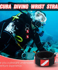 Scuba diver using 4 Pack Scuba Wrist Straps with adjustable nylon band and stainless steel D-ring for diving lights.