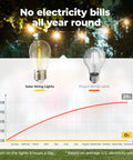 Cost comparison between solar and plug-in string lights with Outdoor Solar String Lights 29 Ft Long With 10 S14 Edison Bulbs