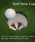 Two Sets Golf Hole Cup With Covers For Backyard Practice Putting Green, Weatherproof ABS Cups And Hole Covers, golf ball on grass