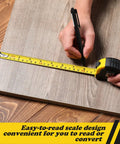Person using 20 Pack 12 Ft Tape Measures Retractable With Fractions Easy Read Yellow Bulk Set For Contractors And Engineers Autowind With Lock Handy Tools For Quick Measurements