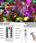 Display of Pastel Easter String Lights 33ft With USB Powered 100 LED Indoor Fairy Lights Remote Control 8 Modes And Timer