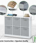 Six Cube Storage Organizer Set With Fabric Bins For Clothes Toys And More Space Saving Cube Shelves Must Have Dorm Room Essentials
