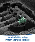 Automatic Sprinkler Valve Three Quarter Inch FPT L Series installed with Orbit manifold system in irrigation setup