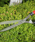 Extendable Hedge Shear With 15 To 26 Inch Reach, 8.5 Inch Forged High Carbon Steel Blades trimming bush with red handles