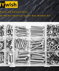 Pro Grade 448 Piece M5 M6 M8 Screw Set With Hex Head Bolts Nuts And Washers In 304 Stainless Steel Fully Threaded