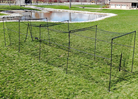 40 Ft Baseball Softball Batting Cage With Black Steel Frame And 60 Ply Net, Perfect Backyard Practice Setup in garden