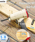 Pneumatic Nail Remover And Nail Puller For 9 To 16 Gauge Nails Air Punch Nailer Denailer Gun with aluminum body on wood