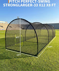Backyard Baseball Batting Cage 32 By 12 By 8 Feet Portable Netting With Frame for Hitting and Pitching Practice on a field