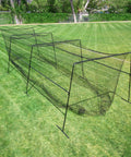 40 Foot Collapsible Batting Cage For Backyard Or Indoor Baseball And Softball Practice With A Heavy Duty Rust Resistant Steel Frame And UV Protected Net.