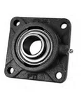 Front view of Single Unit UCF214 44C4HR23 2-3/4 in High-Temp 450°F 4-Bolt Flange Ball Bearing Screw-In Insert with cast iron housing.