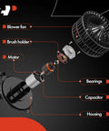 HVAC Heater Blower Motor And Resistor Assembly A-Premium For Nissan Rogue 2008-2013, Rogue Select 2014-2015, And Sentra 2007-2012 Replacement Part With Direct Fit Easy Plug And Play Install And Quiet Operation No Fuss Install exploded view diagram