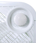 Close-up of speed dial on Heavy Duty 20 Inch Box Fan With 3 Quiet Speeds For Home Garage Office And Bedroom Delivering 2400 CFM Airflow And 1100 RPM Corded Portable Floor Mount Cooling For Basement And Living Spaces From Hurricane