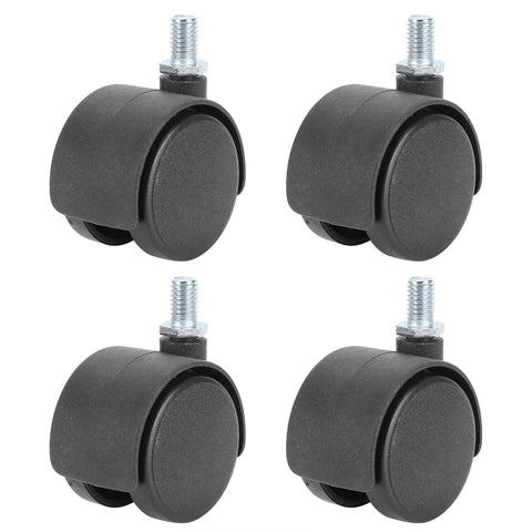 4 Pack Cabinet Casters 1.5 Inch 360 Degree Rotatable Replacement Wheels Universal Plastic Wheel For Cabinets Chairs Bookshelves