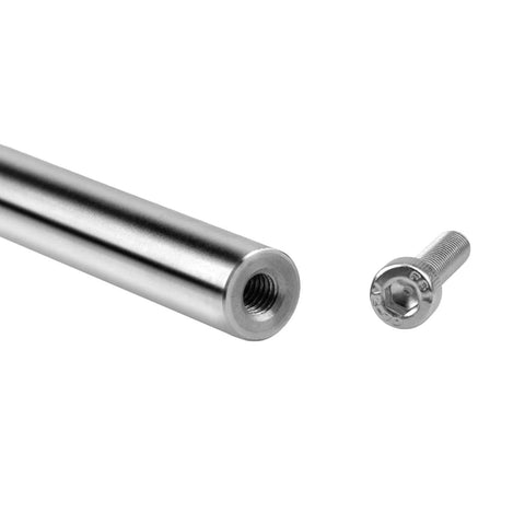 10mm Chrome Plated Linear Rods 200mm Long, 2pcs Solid Linear Motion Shafts with M5 Internal Threaded Ends and mounting bolt