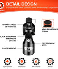 Universal Joint Socket Adapter Set Three Piece One Half Inch Three Eighth Inch One Quarter Inch Drives For Tight Access Swivel CRV Steel Mechanic Tools Ratchet And Torque Wrench Compatible Reach Fasteners At Any Angle detail design features.