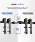 Comparison of 16 FT Heavy Duty Sliding Barn Door Hardware Track Kit durability with steel and powder-coated finish