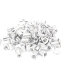 M10 100 Pcs Aluminum Flat Head Pull Riveting Nuts Set for Vertical Hardware Accessories Riveting Nuts Aluminum Fasteners WJ30045