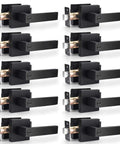 Heavy Duty Flat Black Door Handles Square Privacy Interior Levers For Bedrooms And Bathrooms Keyless Lockset 10 Pack Durable Matte