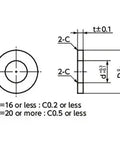 SWA-5-20-2-AWEL NBK Adjust Metal Washer - Steel - Electroless Nickel Plating Made in Japan dimensions and specifications diagram.
