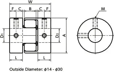 NBK Japan MJC-30-EWH 3/8" to 16mm Jaw-type Flexible Coupling - Buy Bearings online - Fast US Shipping