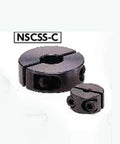 NSCSS-10-15-C NBK Set Collar Split type - Steel Ferrosoferric Oxide Film One Collar Made in Japan, showing two split type collars.