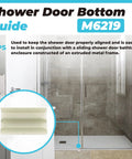 Bottom Guide For Sliding Shower Doors Top Hung Tub Enclosures, Fits Half Inch Channel Glass Doors, Plastic Guide With Durable Track