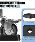 Heavy Duty 6 Inch Wheel Chocks For Trailers 2 Pack Rubber Stabilizers With Single Wheel Stopper shown with caster in rubber cup
