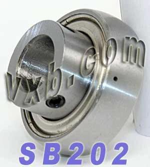 Close-up of SB202 Ball Bearing Insert 15mm ID - 40mm OD with set screw locking mechanism
